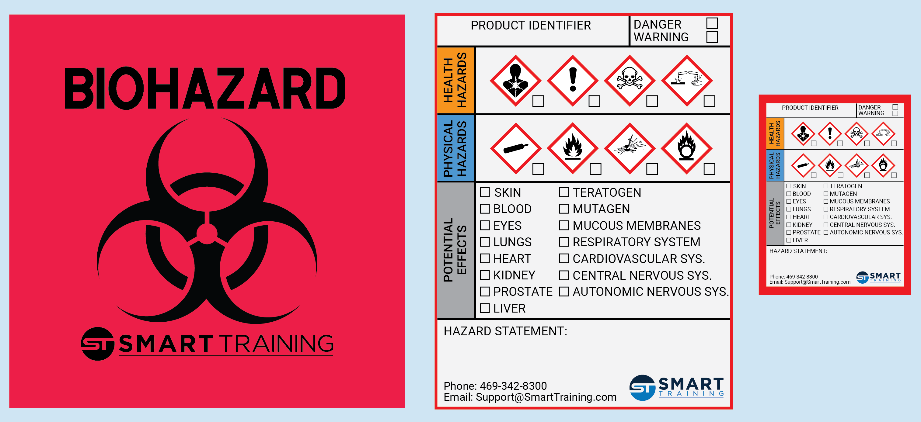 Dental Office Biohazard & Secondary Chemical Labels
